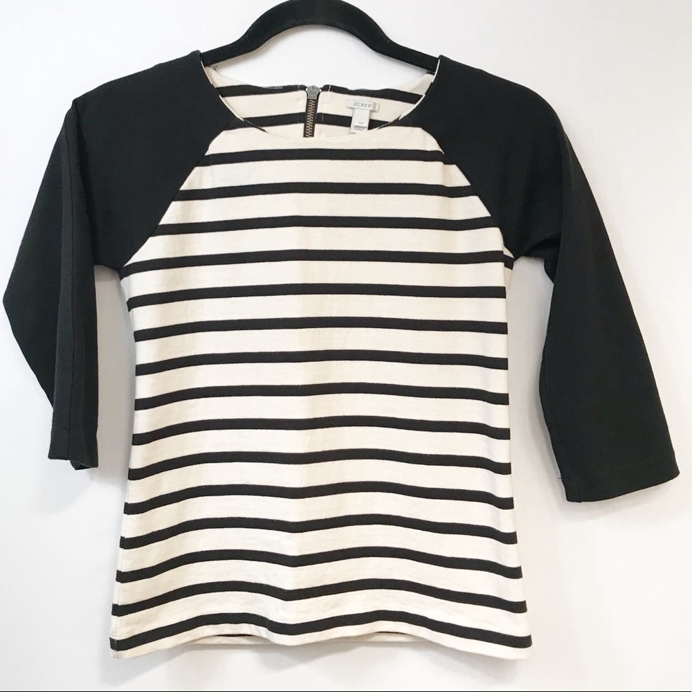 J. Crew Womens Raglan Sailor Stripped Cotton Top Size XXS‎ Nautical